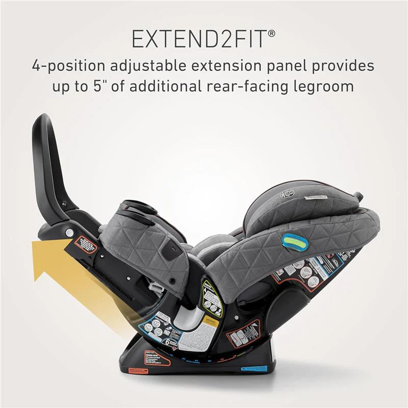 Graco - Premier 4Ever DLX Extend2Fit SnugLock 4-in-1 Car Seat Featuring Anti-Rebound Bar, Midtown - Image 3