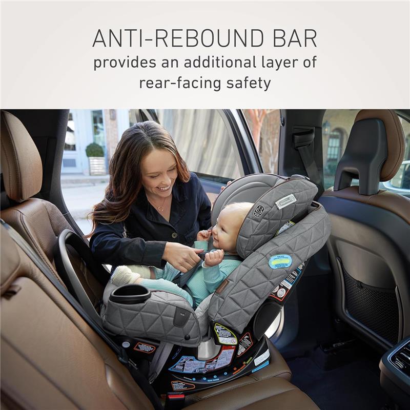 Graco - Premier 4Ever DLX Extend2Fit SnugLock 4-in-1 Car Seat Featuring Anti-Rebound Bar, Midtown - Image 4