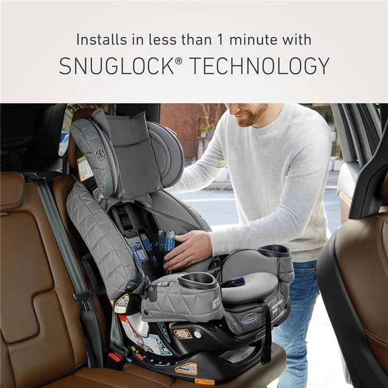 Graco - Premier 4Ever DLX Extend2Fit SnugLock 4-in-1 Car Seat Featuring Anti-Rebound Bar, Midtown - Image 5