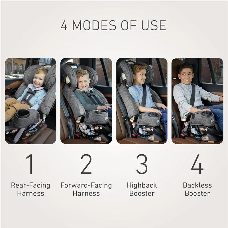 Graco - Premier 4Ever DLX Extend2Fit SnugLock 4-in-1 Car Seat Featuring Anti-Rebound Bar, Midtown - Image 6