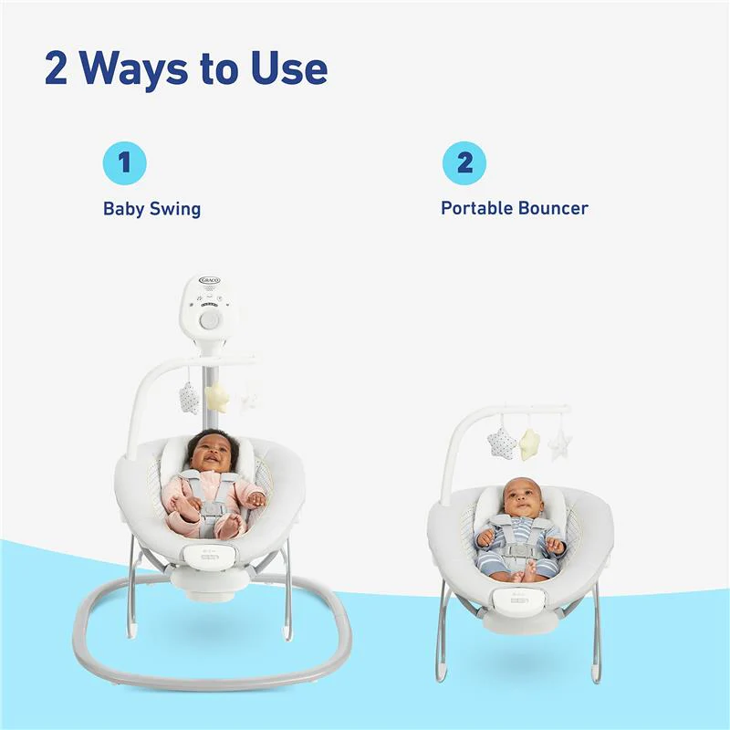 Graco Sway2Me Portable Baby Swing and Bouncer Seat with Music, Watson - Image 2