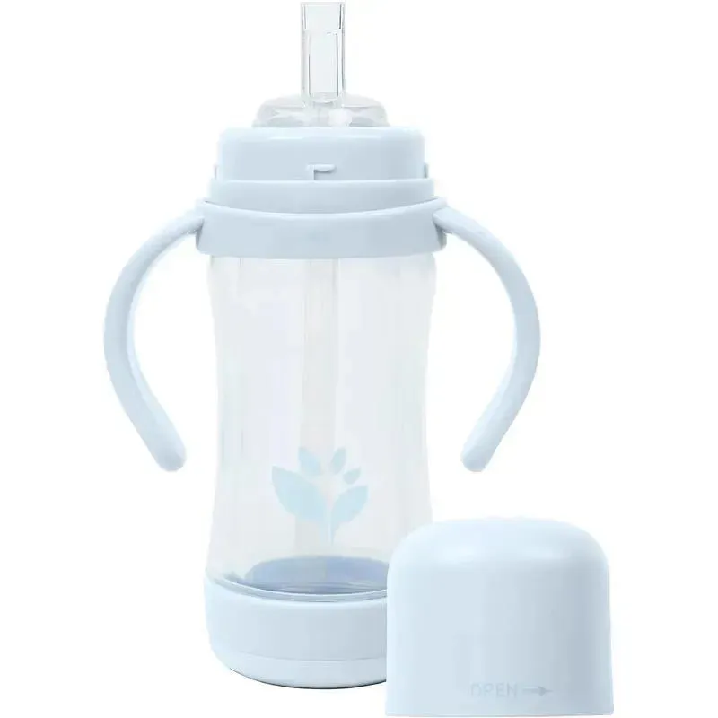 Green Sprouts - 5 Oz Glass & Sprout Ware Sip & Straw, Light Blueberry - Image 3