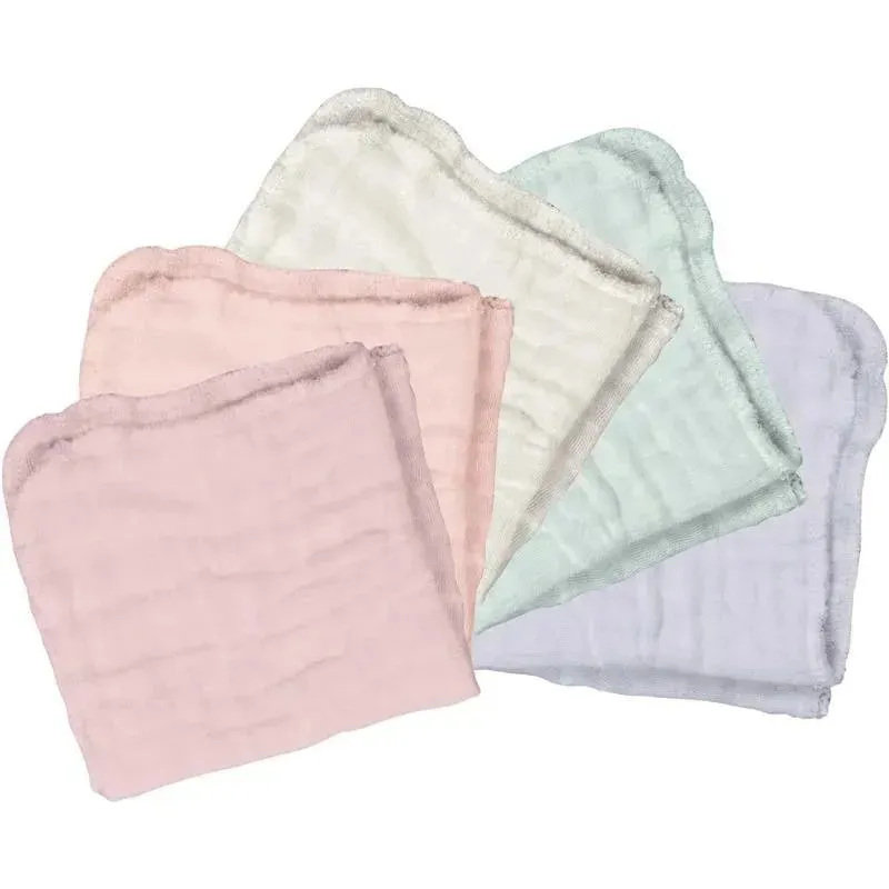 Green Sprouts - 5Pk Absorbent Organic Cotton Muslin Cloths, Rose