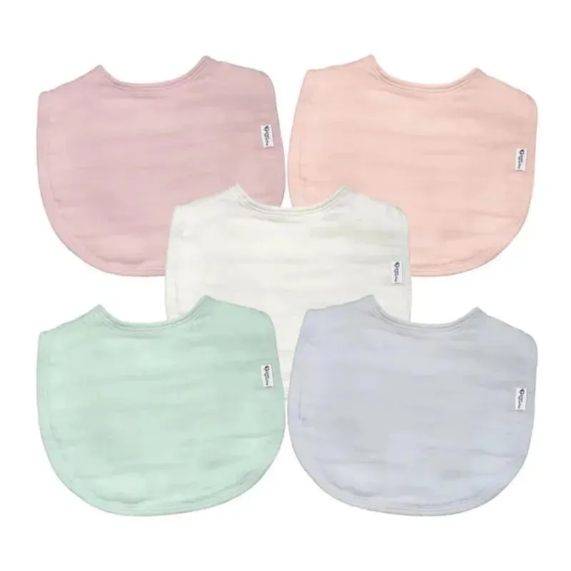 Green Sprouts - 5Pk Organic Cotton Muslin Bibs, Rose