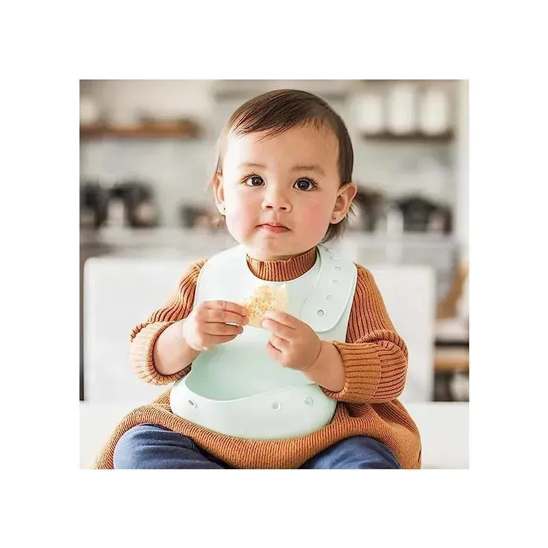 Green Sprouts - Baby Silicone Scoop Bib, Light Blueberry - Image 3
