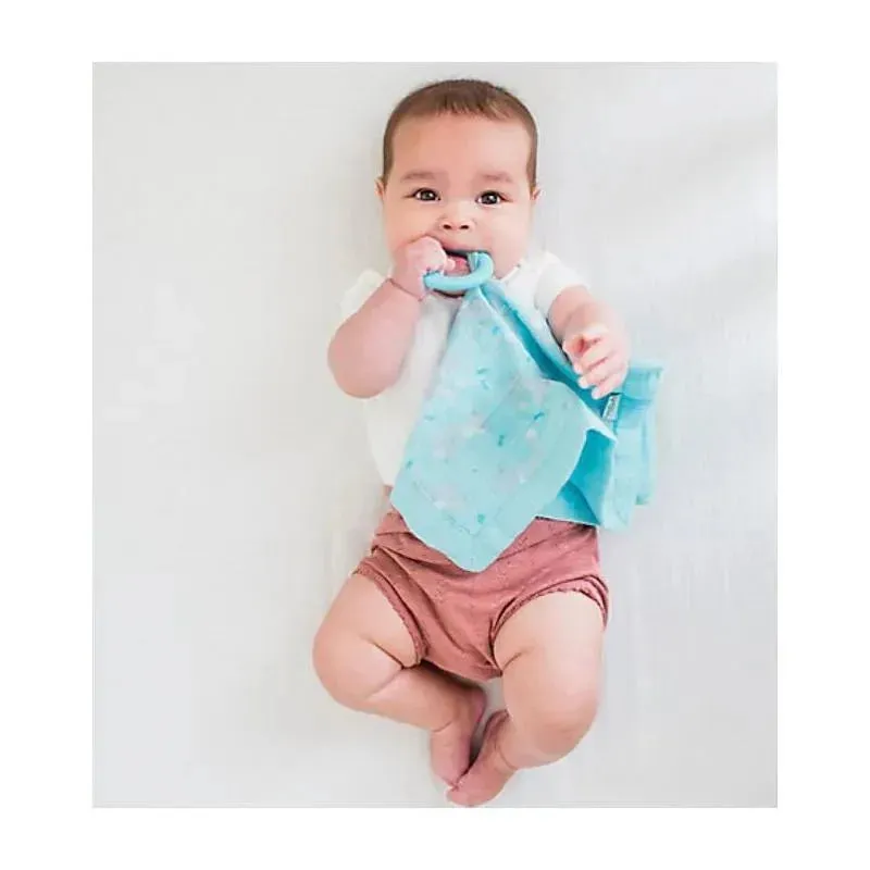 Green Sprouts - Snuggle Blankie Teether Made From Organic Cotton, Aqua Fox - Image 2