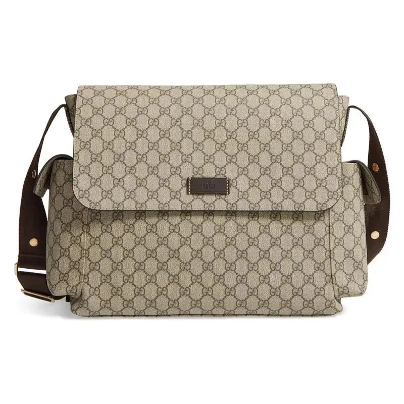 Gucci Supreme Diaper Bag with Changing Pad, Beige