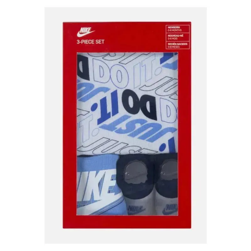 Haddad - Nike Bodysuit Bib Booties 3 Pc Hosiery Little Kids, White/Blue - Image 3