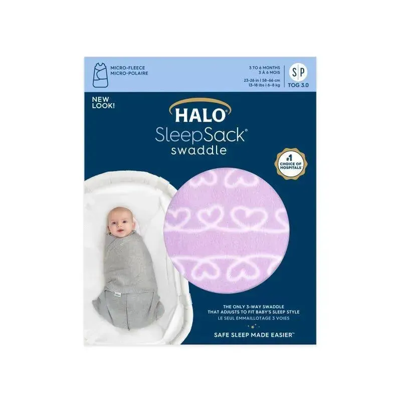 Halo Sleepsack Swaddle Heartline Micro-Fleece - Small - Image 2
