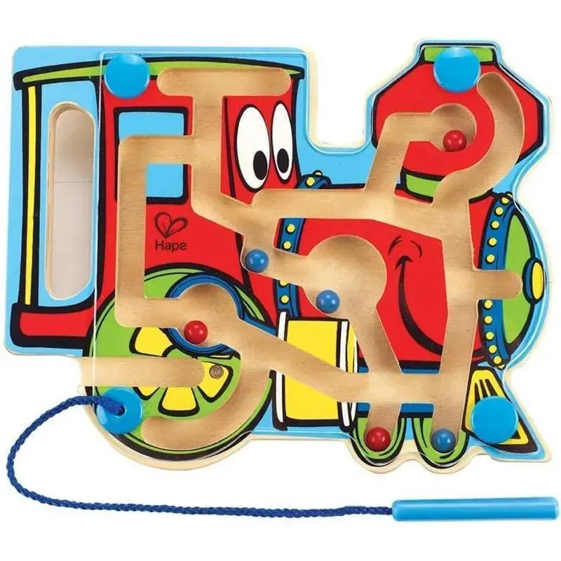 Hape - Choo Choo Tracks Kid's Magnetic Wooden Maze Puzzle