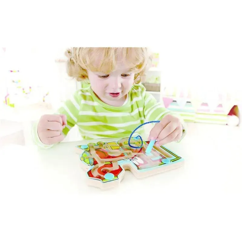 Hape - Choo Choo Tracks Kid's Magnetic Wooden Maze Puzzle - Image 2