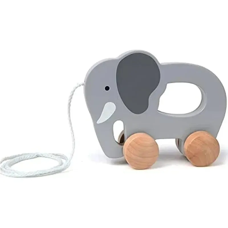 Hape - Elephant Wooden Push and Pull Toddler Toy