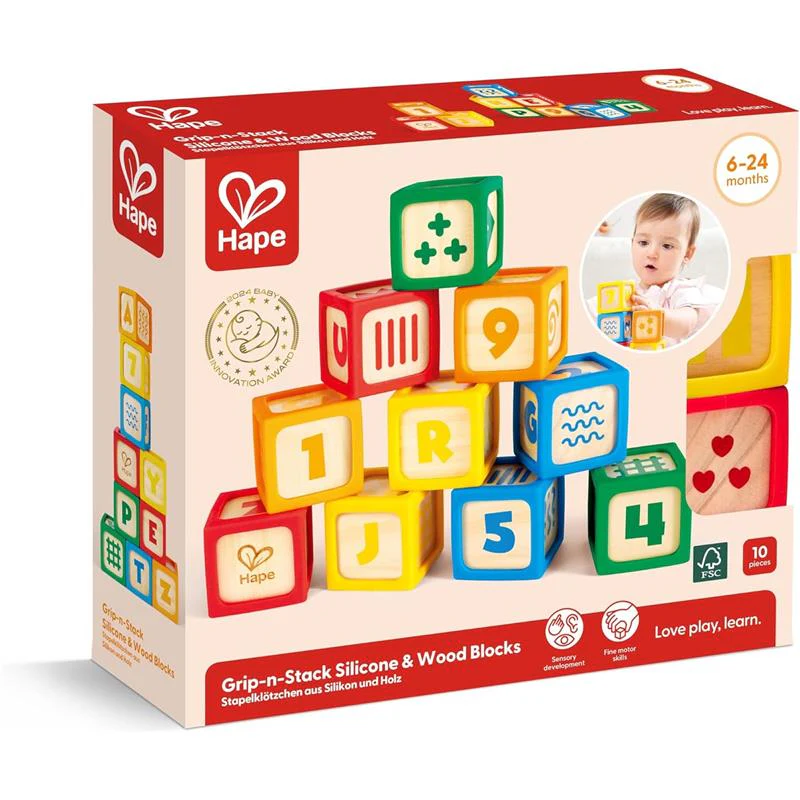 Hape - Grip-N-Stack Silicone & Wood Blocks - Image 7
