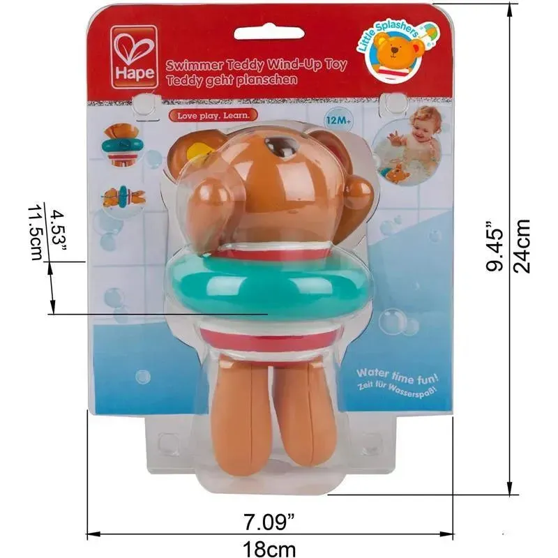 Hape - Kids Little Splashers Swimmer Teddy Wind-Up Bath Toy - Image 5