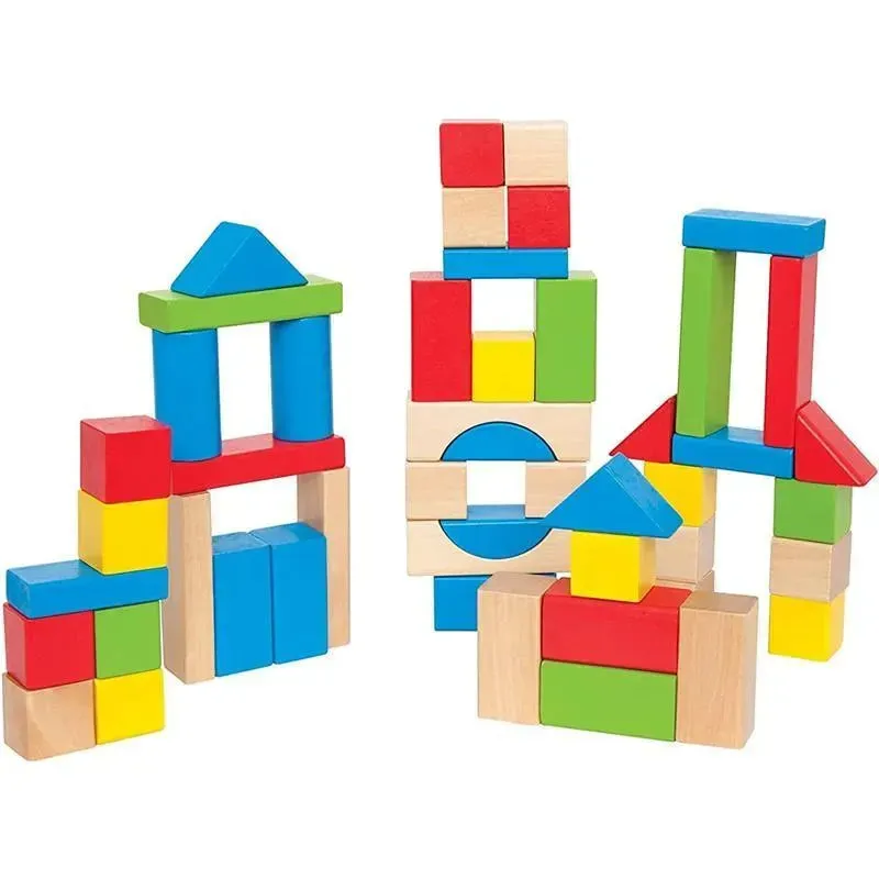 Hape - Maple Wood Kids Building Blocks - Image 4