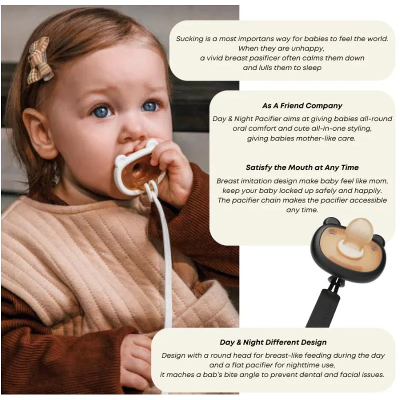 Heorshe - Day & Night Pacifier, Black/White - Image 2