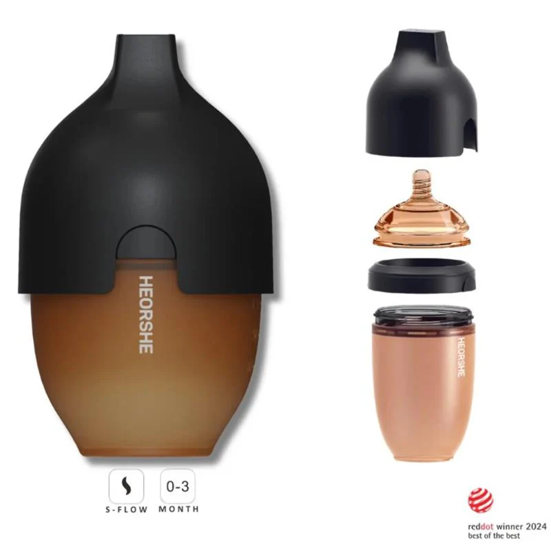 Heorshe - Uitra Wide Neck Baby Bottle - 5Oz/160Ml, Black - Image 8