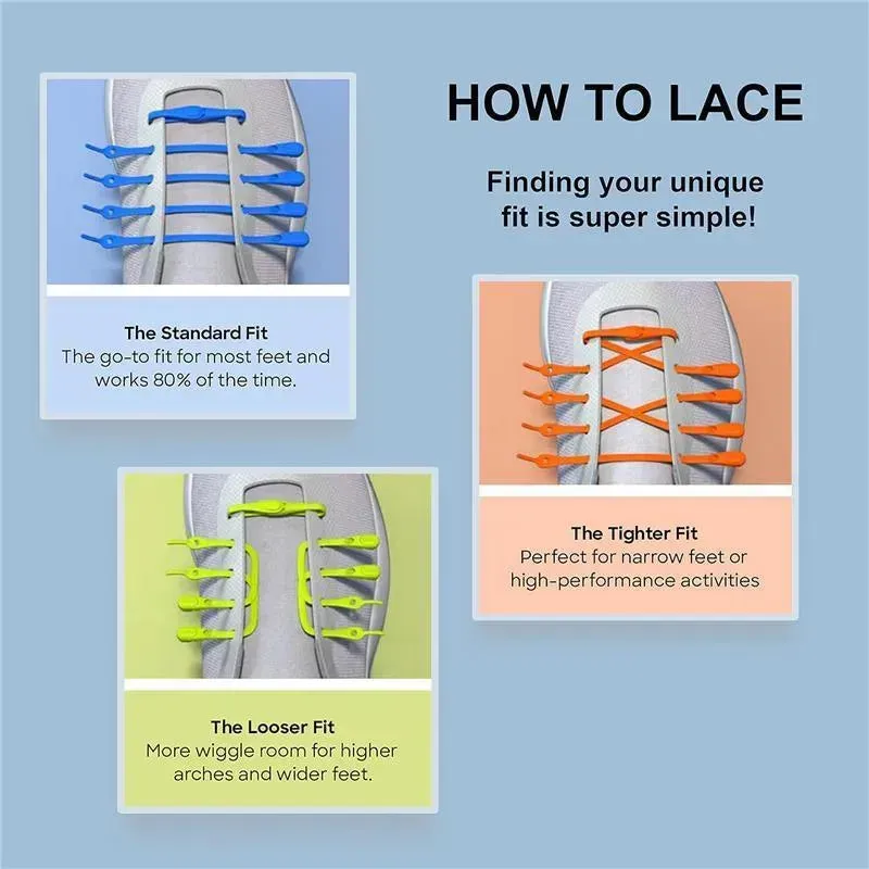 Hickies - No Tie Shoelaces For Adults Premium, Unisex, One Size fit All, Grey Straps - Image 7