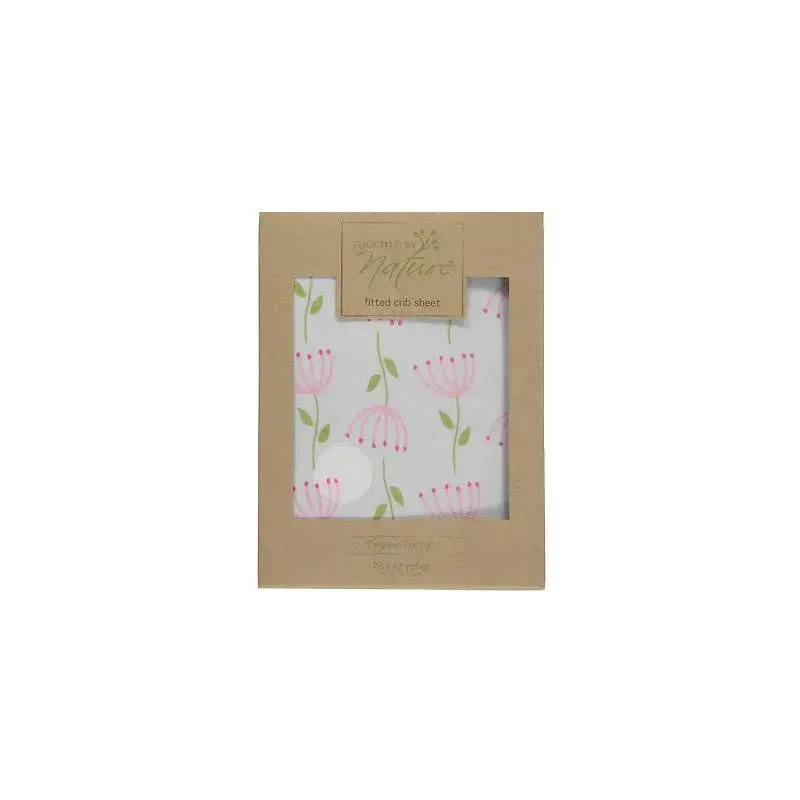 Hudson Baby Organic Cotton Fitted Crib Sheet, Flower - Image 2