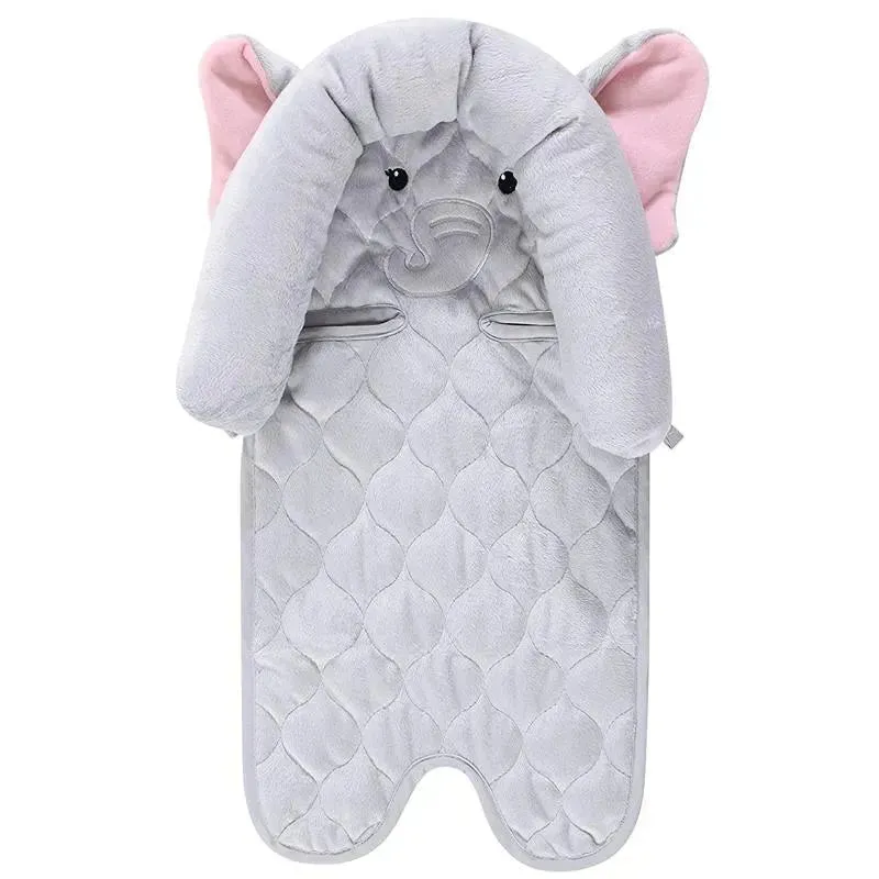 Hudson Baby - Pretty Elephant Baby Car Seat Insert & Strap Covers - Image 2