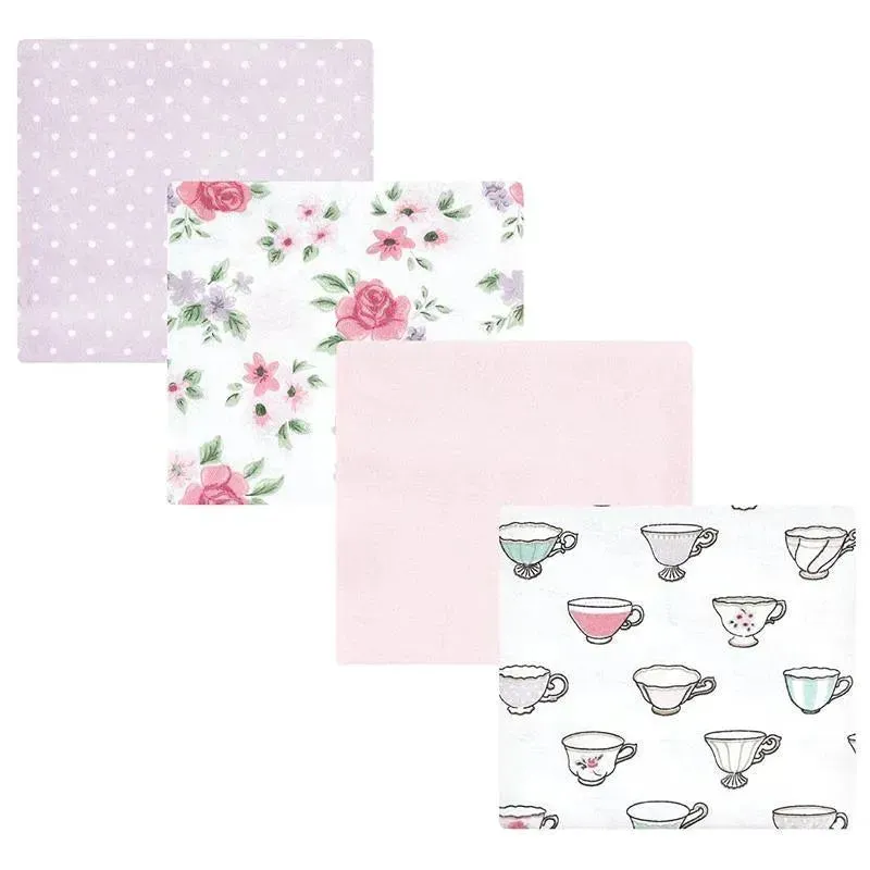 Hudson Baby - Tea Party Unisex Baby Cotton Flannel Receiving Blankets