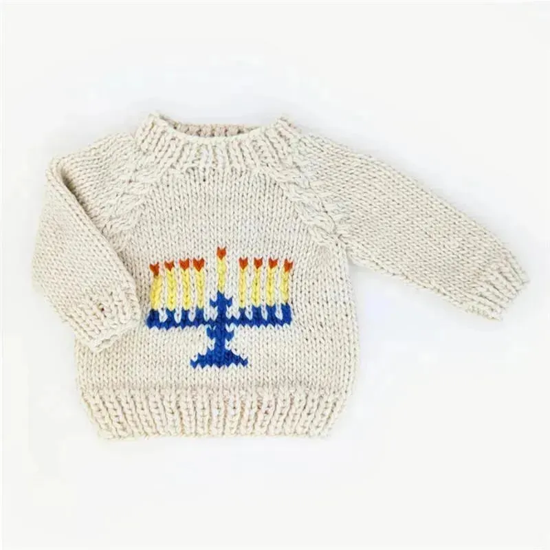 Huggalugs - Menorah Crew Neck Sweater For Baby & Toddler - Image 2