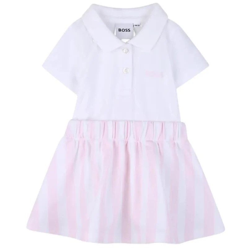 Hugo Boss Baby 2-In-1 Effect Dress Polo-Style, Light Pink
