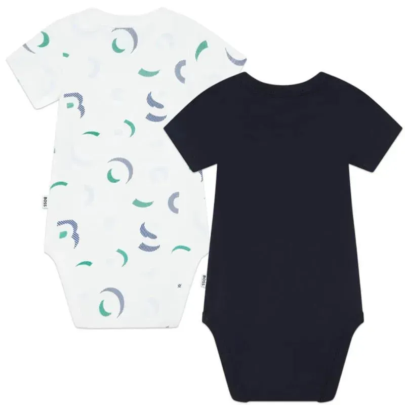 Hugo Boss Baby - 2Pk Baby Body Set, Navy/White - Image 2