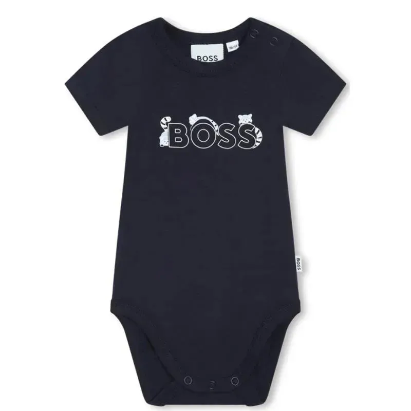Hugo Boss Baby - 2Pk Baby Body Set, Navy/White - Image 3