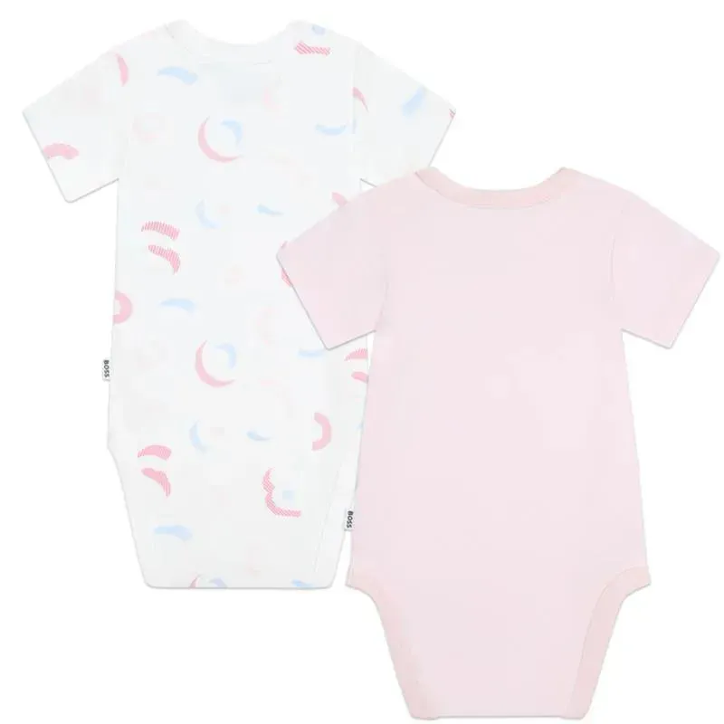 Hugo Boss Baby - 2Pk Baby Onesies Set, White/Pink - Image 2