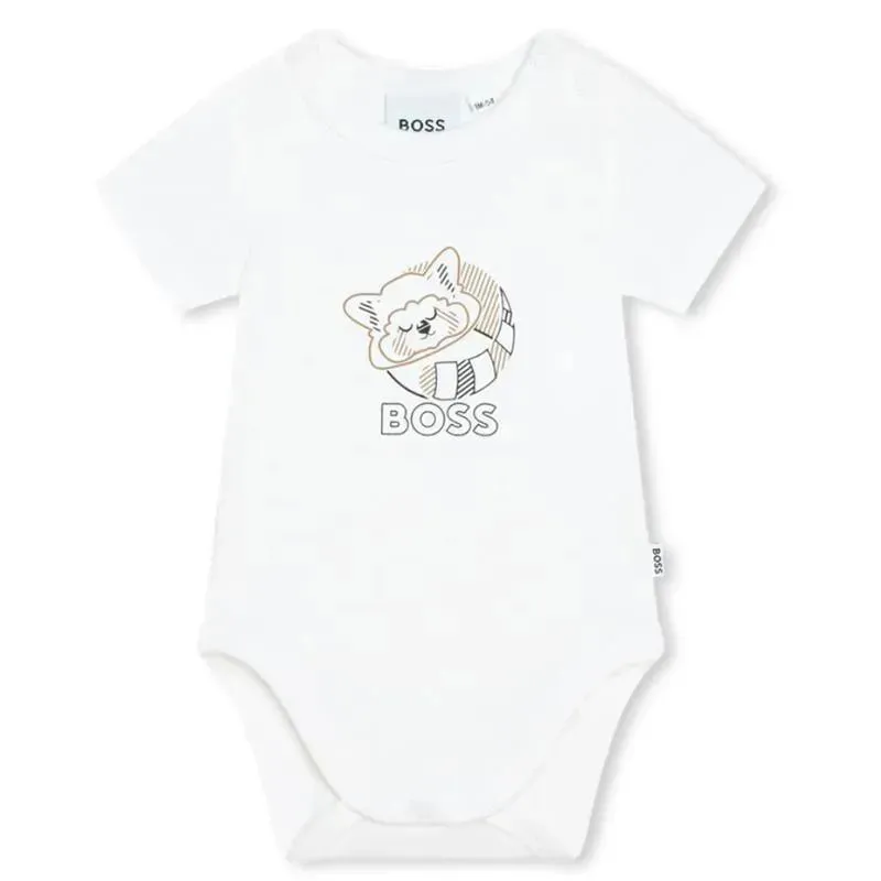 Hugo Boss Baby - 2Pk Baby Onesies, White - Image 3
