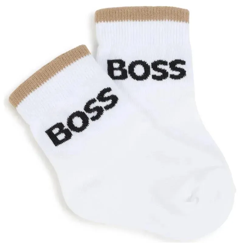 Hugo Boss Baby - 3Pk Socks White & Beige - Image 3
