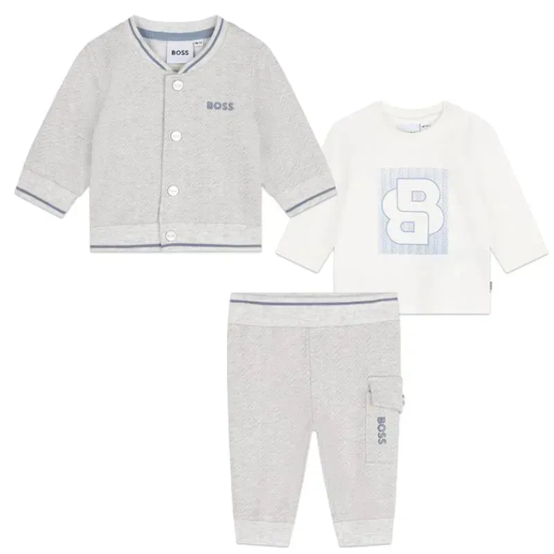 Hugo Boss Baby - All Over Print Fleece Set, Grey