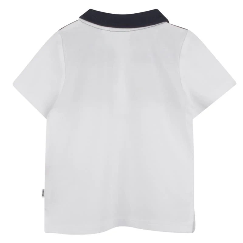 Hugo Boss Baby - Boy Colorblock Short Sleeve Polo White, Beige And Navy - Image 2