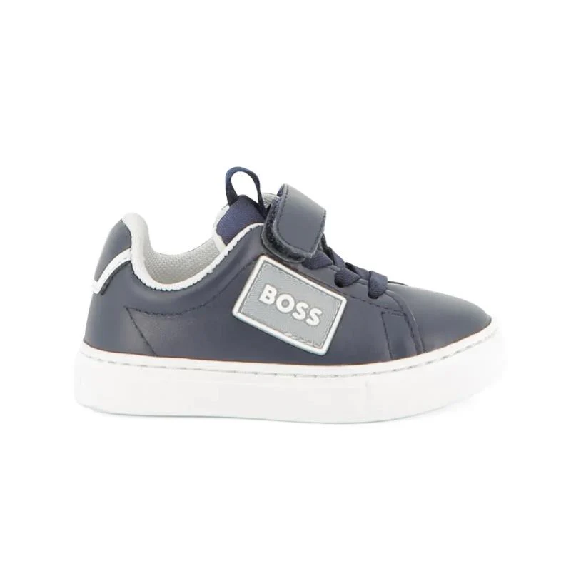 Hugo Boss Baby - Boy Elastic Lace Sneakers With Velcro - Image 2