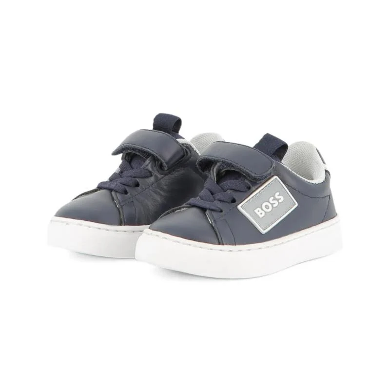Hugo Boss Baby - Boy Elastic Lace Sneakers With Velcro - Image 3