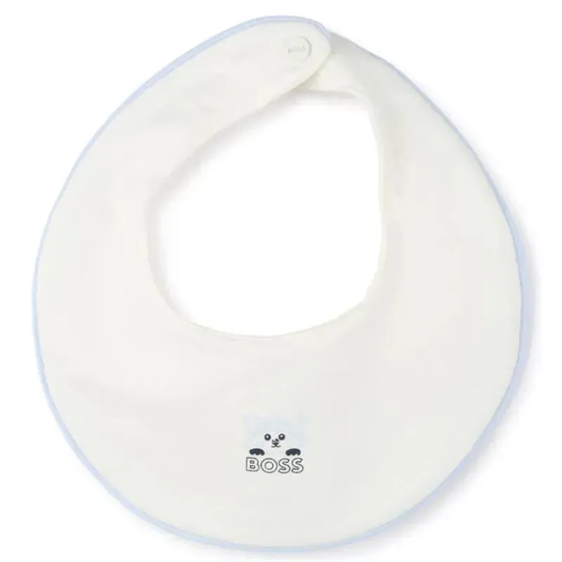Hugo Boss Baby - Boy Footie & Bib Set, Light Blue - Image 3