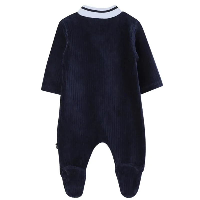 Hugo Boss Baby - Boy Footie & Hat Set, Navy - Image 3