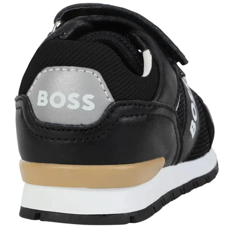 Hugo Boss Baby - Boy Leather Sneakers, Black - Image 3