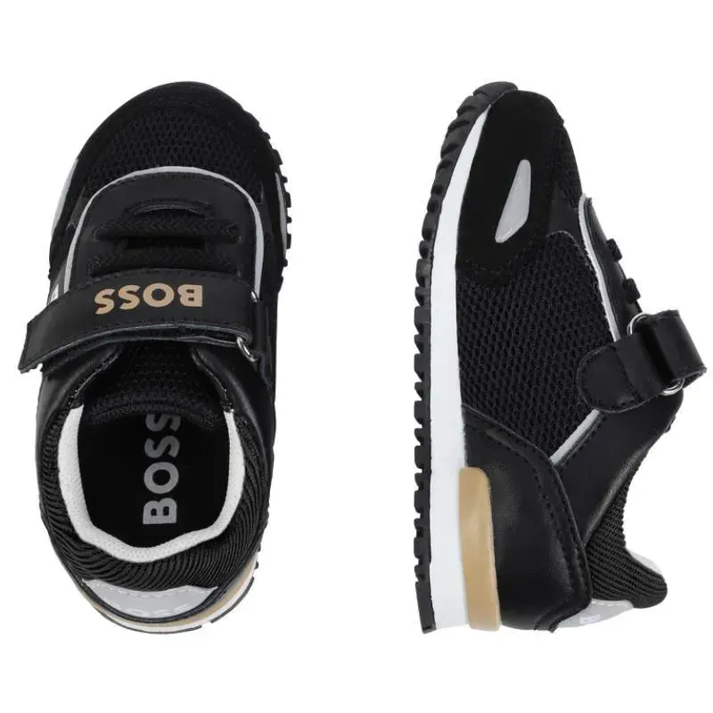 Hugo Boss Baby - Boy Leather Sneakers, Black - Image 4