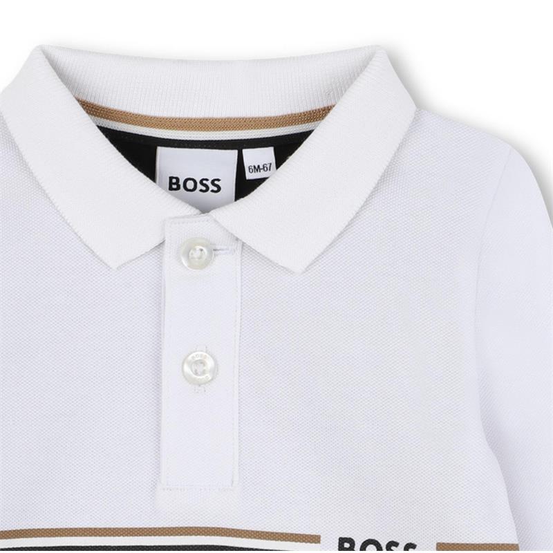 Hugo Boss Baby - Boy Long Sleeve Polo Black & White - Image 2