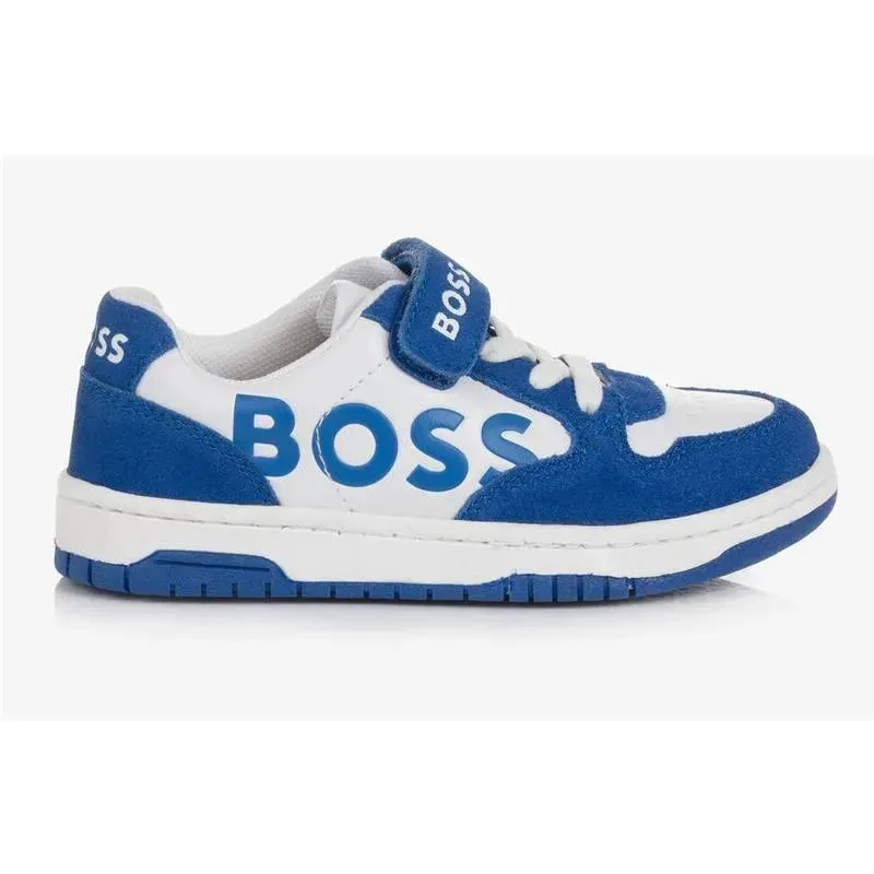 Hugo Boss Baby - Boy Mini Me Suede Sneakers, Blue - Image 2