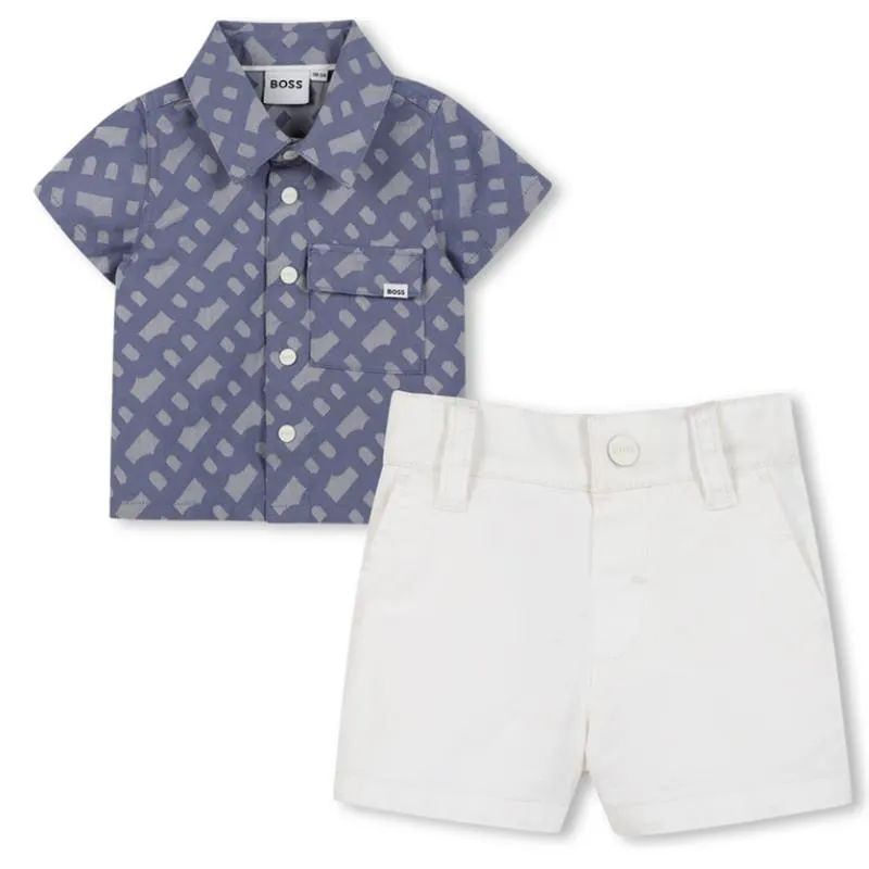 Hugo Boss Baby - Boy Shirt & Shorts Set, Blue