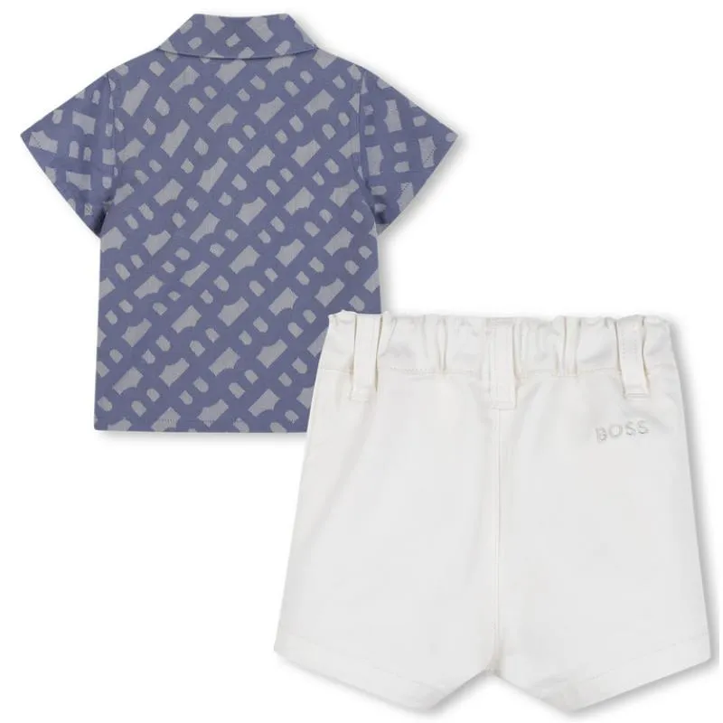 Hugo Boss Baby - Boy Shirt & Shorts Set, Blue - Image 2
