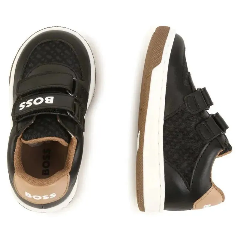 Hugo Boss Baby - Boys Black Tan Velcro Sneaker - Image 2