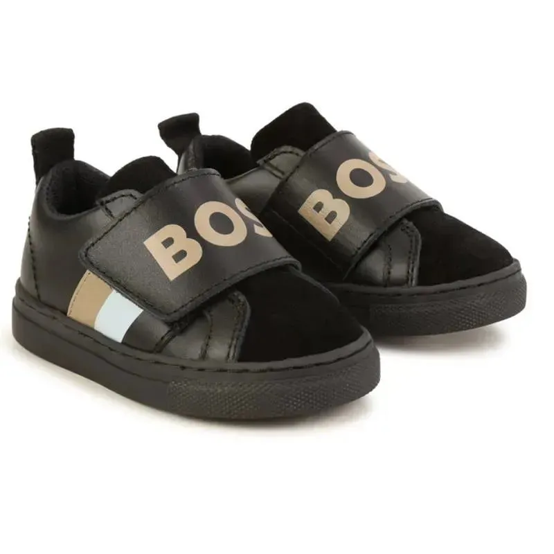 Hugo Boss Baby - Boys Black Velcro Logo Trainers