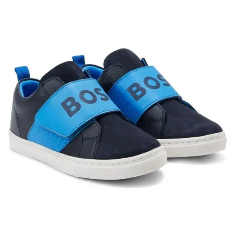Hugo Boss Baby - Boys Navy Velcro Logo Trainers