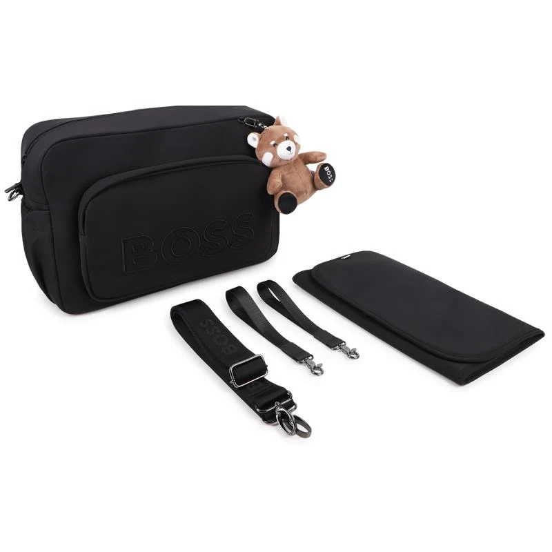 Hugo Boss Baby - Changing Bag With Red Panda Soft Toy Key Ring Black - Image 3
