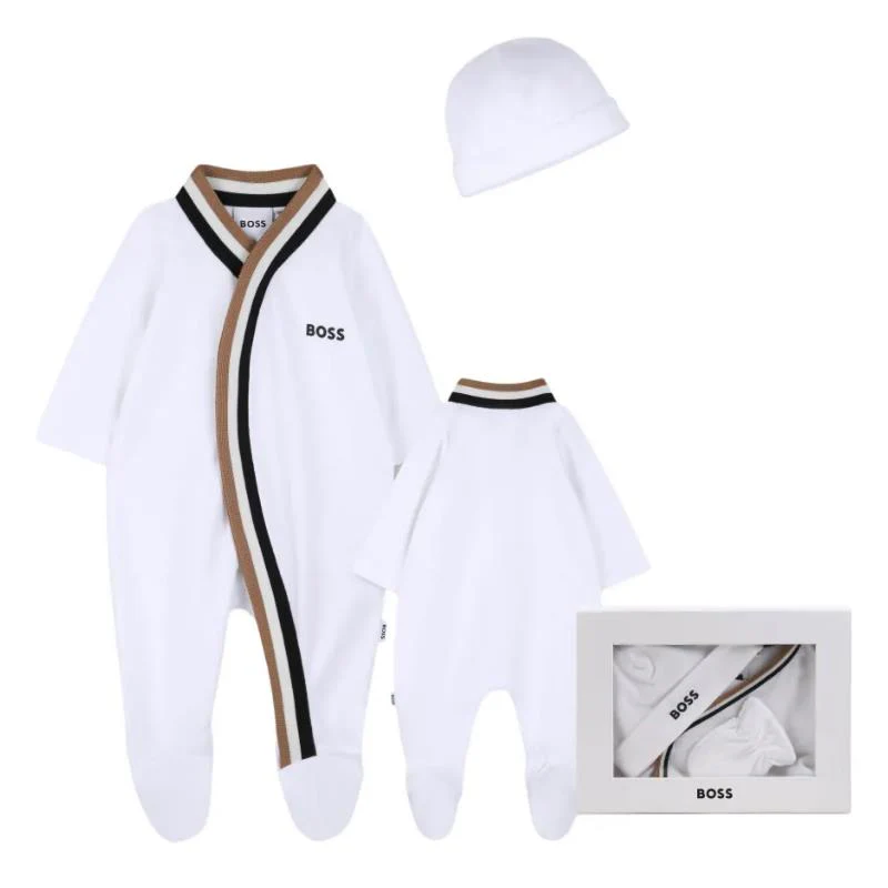 Hugo Boss Baby Footie Bodysuit And Hat In Gift Box - Image 2