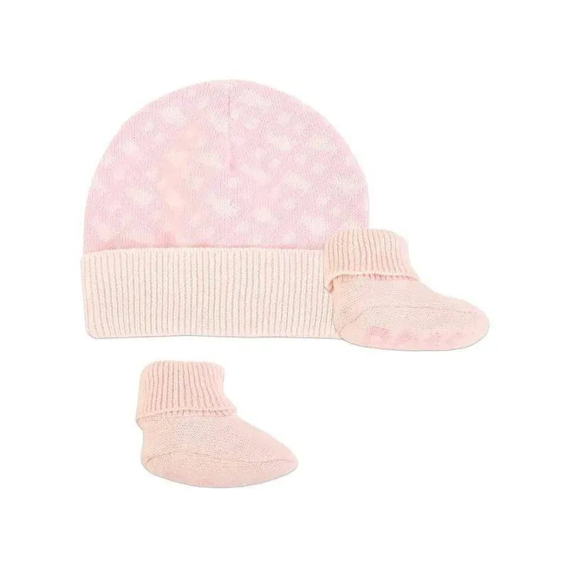 Hugo Boss Baby - Geometric Intarsia Hat & Slippers Set, Pink